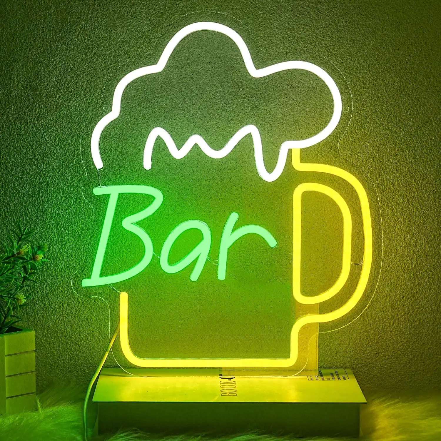 Home Bar And Kitchen - ป้ายไฟนีออนร้านเบียร์ ไฟ LED ปรับความสว่างได้ผ่าน USB สำหรับธุรกิจร้านค้า