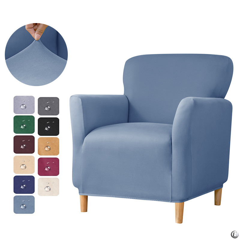 Home Bar Seating - ปลอกหุ้มโซฟากันน้ำ 1 ชิ้น สีพื้น ปลอกหุ้มเก้าอี้คลับแบบยืดหยุ่น ปลอกหุ้มเก้าอี้เดี่ยวสำหรับบาร์ที่บ้าน