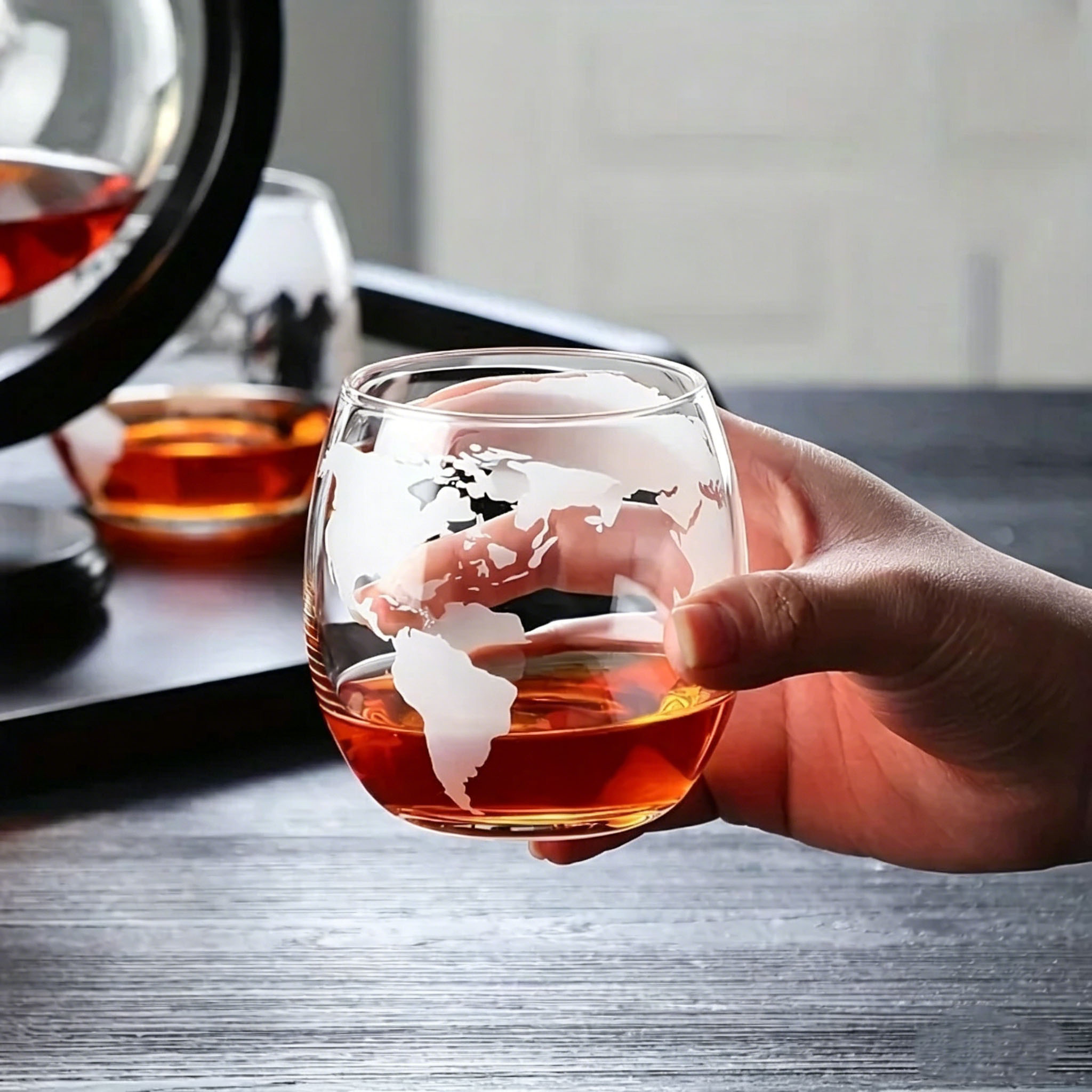 ชุดขวดเหล้าวิสกี้ทรงโลกขนาด 85 - Decanter Globe Set บทวิจารณ์และราคา
