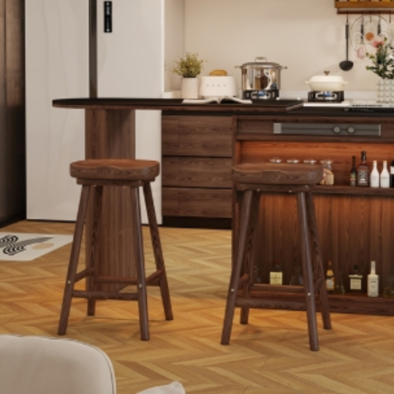 เก้าอี้บาร์ไม้เนื้อแข็งทรงโค้ง - Home Bar Seating บทวิจารณ์และราคา