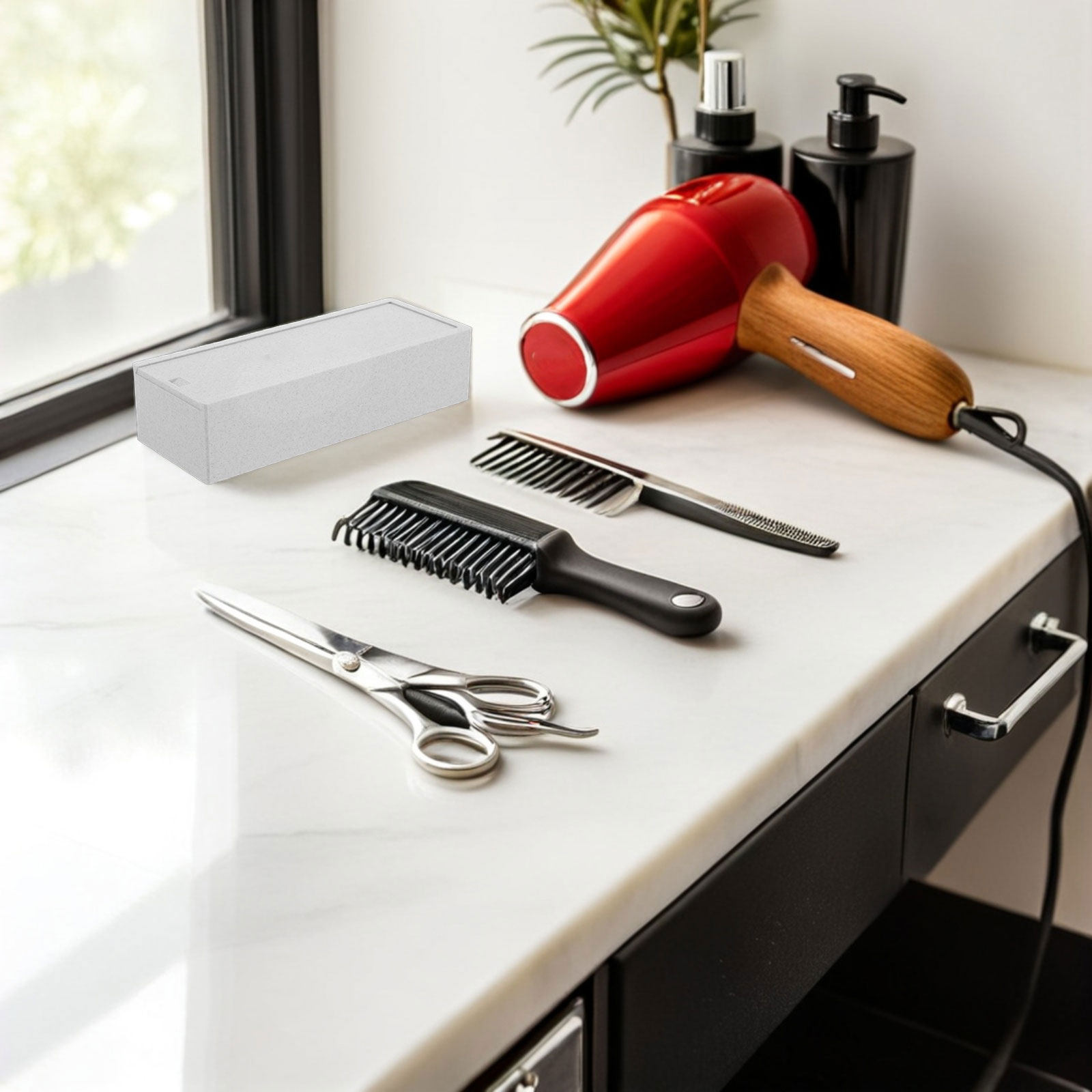 กล่องเก็บใบมีดสองช่องสีขาว ที่ - Home Barber บทวิจารณ์และราคา