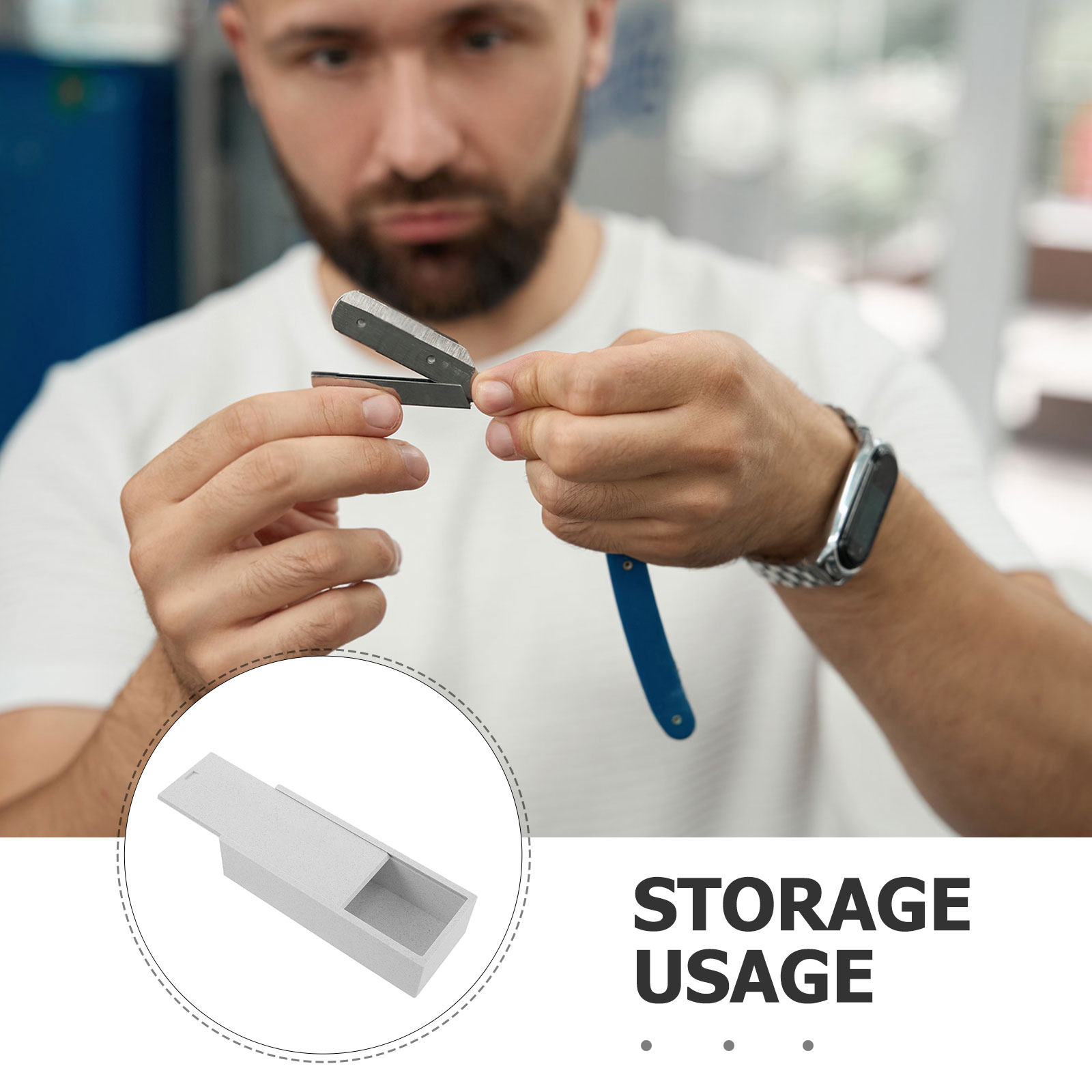 กล่องเก็บใบมีดสองช่องสีขาว ที่ - Home Barber บทวิจารณ์และราคา