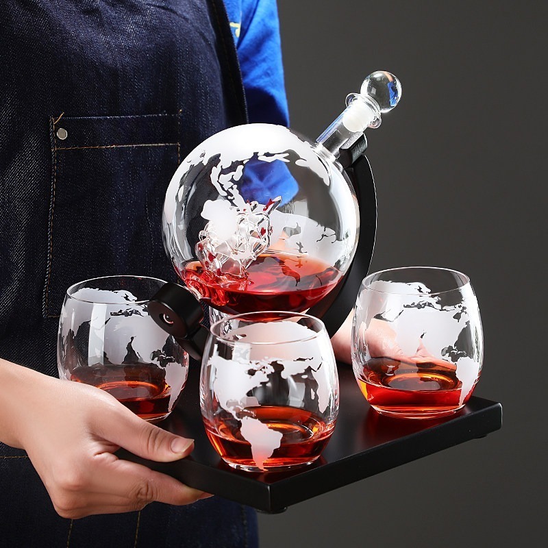 ชุดขวดไวน์ทรงกลมตกแต่งพร้อมขาต - Decanter Globe Set บทวิจารณ์และราคา