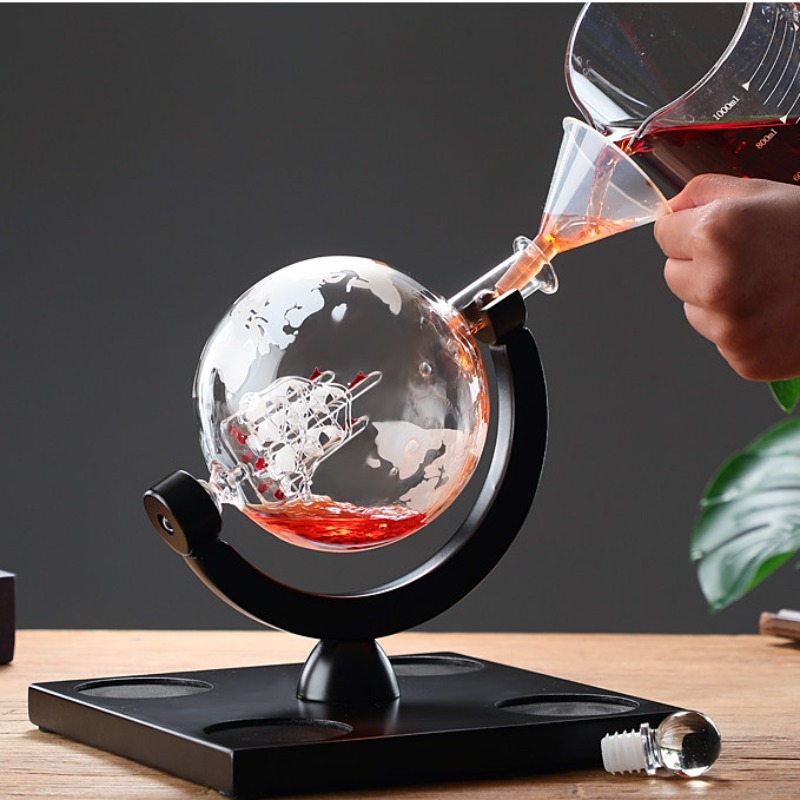 ชุดขวดไวน์ทรงกลมตกแต่งพร้อมขาต - Decanter Globe Set บทวิจารณ์และราคา