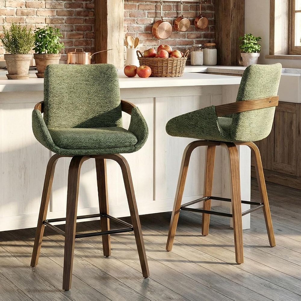 ชุดเก้าอี้บาร์หมุนได้ 2 ตัว ขน - Home Bar Seating บทวิจารณ์และราคา